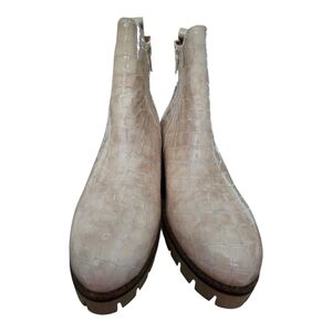 BRENDA Zaro Cream Ankle Boots with Elegant Design, Size 8